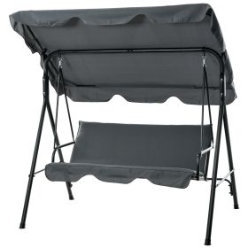 Outdoor Swing Bliss: 3-Seat, Cushioned Comfort, Adjustable Canopy in Soothing Gray