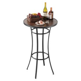 Outdoor Round Bar Table, 23.7 in Counter Bar Height Bistro Table, Patio Dining Tables with Easy-to-Clean Top & Sturdy Metal Frame