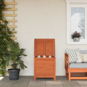 Garden Storage Box Brown Solid Fir Wood 19.7x19.3x22.2 in Square