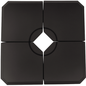 4 Pieces Umbrella Base Parasol Stand for Cantilever Umbrella Fill w/ Sand or Water Black