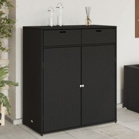 Garden Storage Cabinet Black (Color: Black)